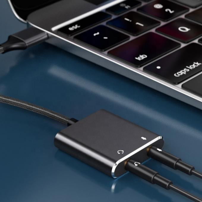 プラグ&プレイ オーディオ マイク スタジオ ヘッドセット USB 外部 サウンド カード アダプタ ラップトップ 3