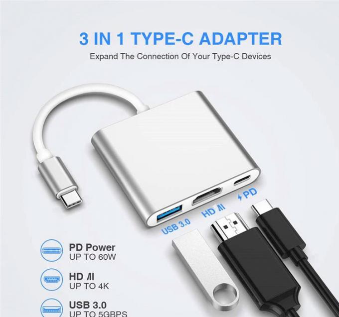 3 in 1 PD 充電 4K 1080P USB Type C OTG ドッキングステーションハブアダプタ 0