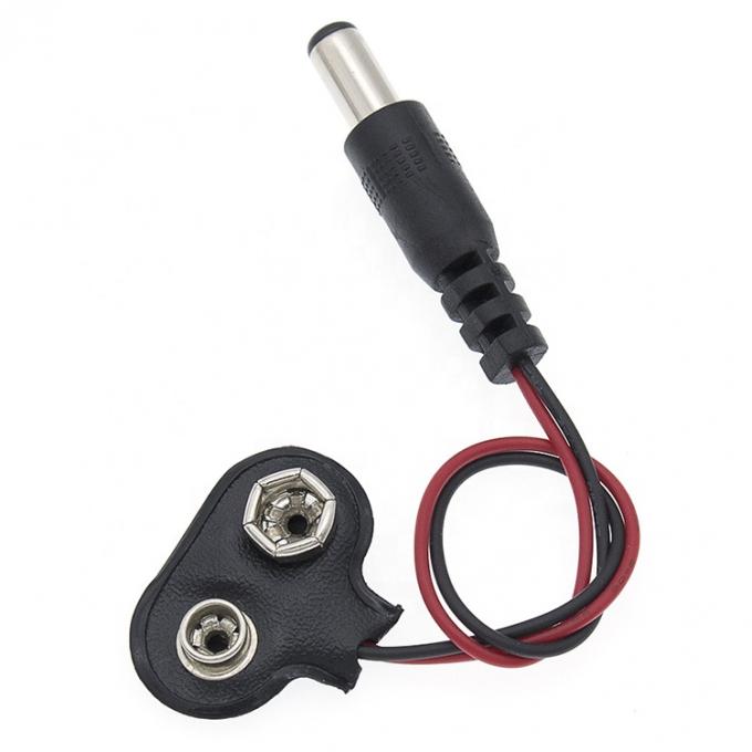 9V バッテリー スナップ クリップ コンネクタ DC 男性 5.5x2.1mm バレル ジャック 電源ケーブル バッテリーホルダー 2