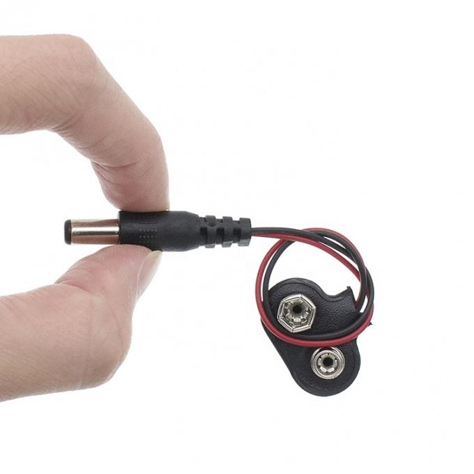 9V バッテリー スナップ クリップ コンネクタ DC 男性 5.5x2.1mm バレル ジャック 電源ケーブル バッテリーホルダー 6