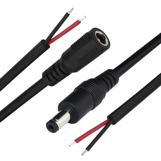 1M 2M 3M DC供給入力バレル ジャック 2.1x5.5mm 男性 女性ソケットからオープンピッグテールDC電源ケーブル 7