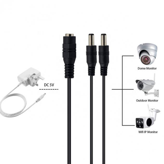 1から2つの方法 1 女性から2人の男性 5.5x2.1mm DC電源スプリッターケーブル CCTVカメラ用 LEDストリップ 6
