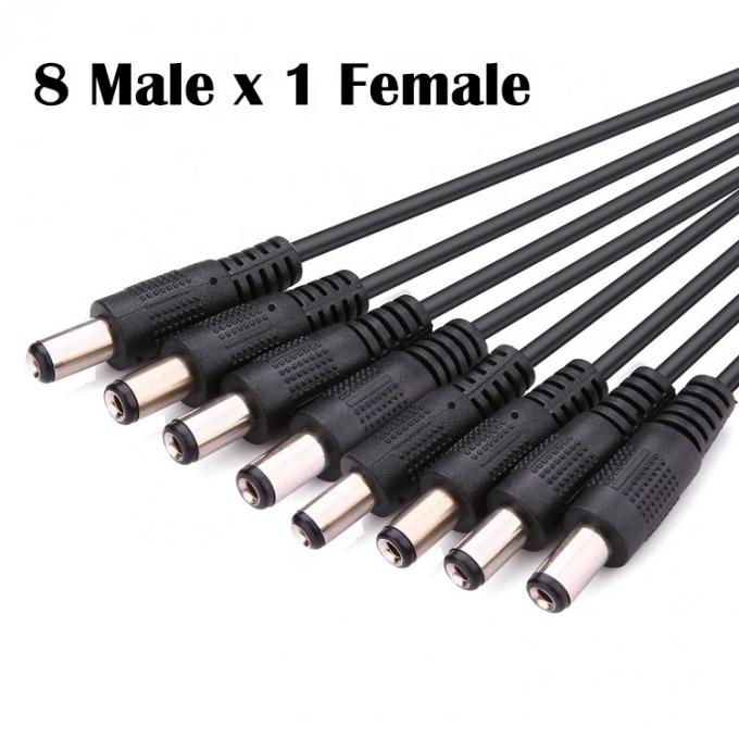 1から8つの方法 1 女性から8人の男性 5.5x2.1mm DC電源分割ケーブル CCTVカメラのためのLEDストリップ 2
