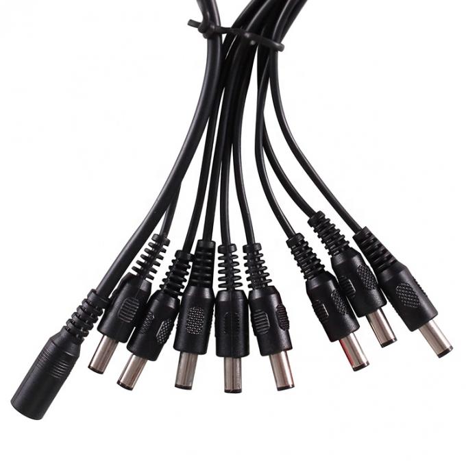 1から8つの方法 1 女性から8人の男性 5.5x2.1mm DC電源分割ケーブル CCTVカメラのためのLEDストリップ 5