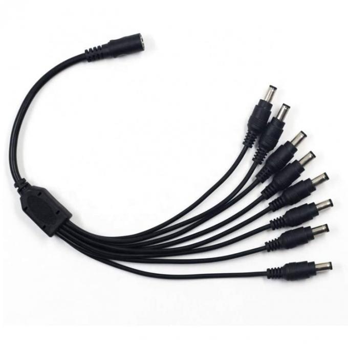 1から8つの方法 1 女性から8人の男性 5.5x2.1mm DC電源分割ケーブル CCTVカメラのためのLEDストリップ 6