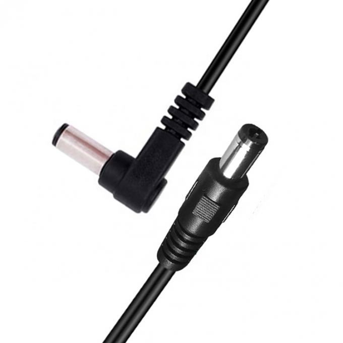 90 度 右角 男性から直線 男性 5.5x2.1mm バレル ジャック DC 電源延長ケーブル 4