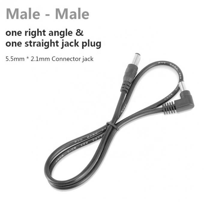 90 度 右角 男性から直線 男性 5.5x2.1mm バレル ジャック DC 電源延長ケーブル 3
