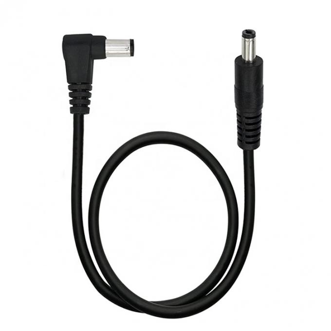 90 度 右角 男性から直線 男性 5.5x2.1mm バレル ジャック DC 電源延長ケーブル 1