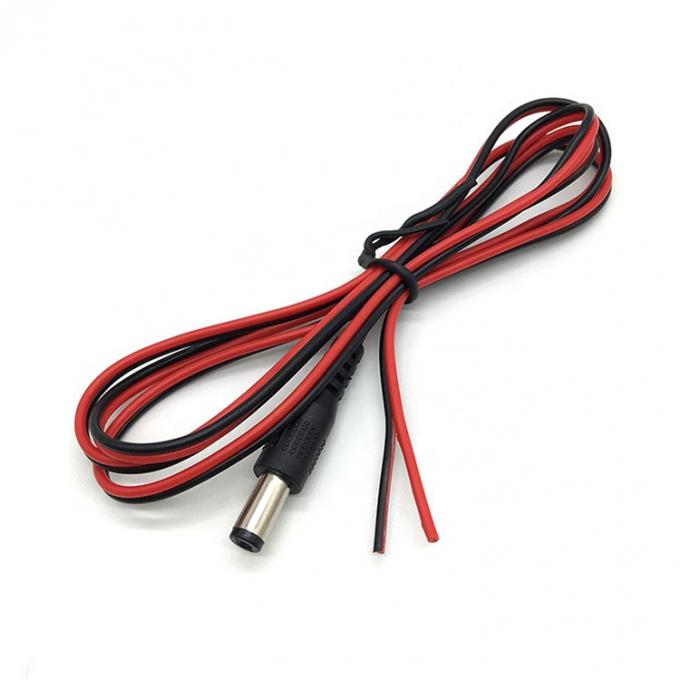 赤 黒 DC 男性 5.5x2.1mm バレル ジャック 剥がれ オープン 裸 端 缶状のワイヤケーブル 4