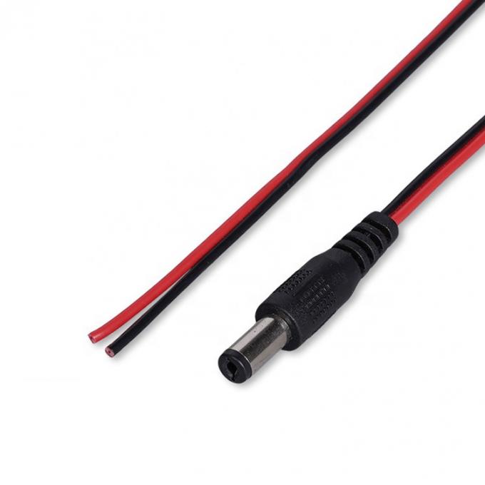 赤 黒 DC 男性 5.5x2.1mm バレル ジャック 剥がれ オープン 裸 端 缶状のワイヤケーブル 3