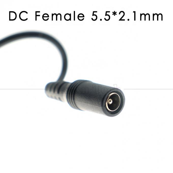 カスタマイズされたDC 女性バレルジャックプラグ 5.5x2.1mm接続器 オープン 缶詰のピグテールワイヤケーブル 3