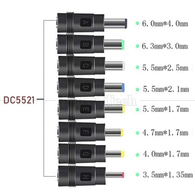 DC 女性 5.5x2.1mmから男性 DC 5.5x2.1 3.5x1.35 4.0x1.7 5.5x1.7 5.5x2.5 6.3x3.0 6.0x4.0 コネクタ変換アダプター 1