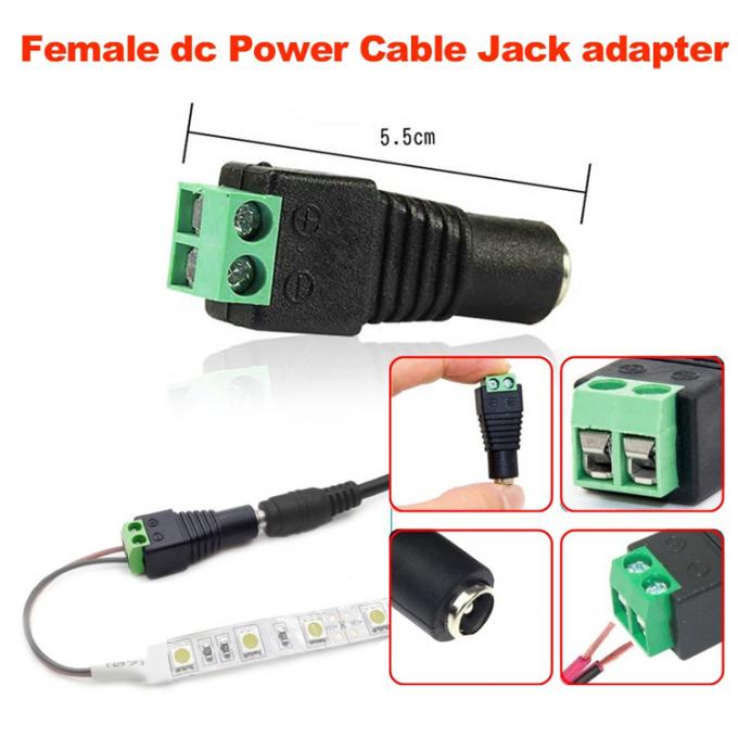 溶接式 12v 24v 5.5x2.5mm 5.5x2.1mm 女性 DC 電源プラグ接続 ジャック アダプター CCTVカメラ用 LED ストライプライト 1