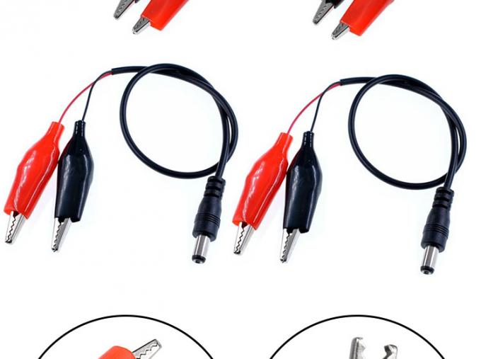 30cm DC 5.5x2.1mm 男性 女性からダブルアリガターのクリップ 電源 DCケーブル 1