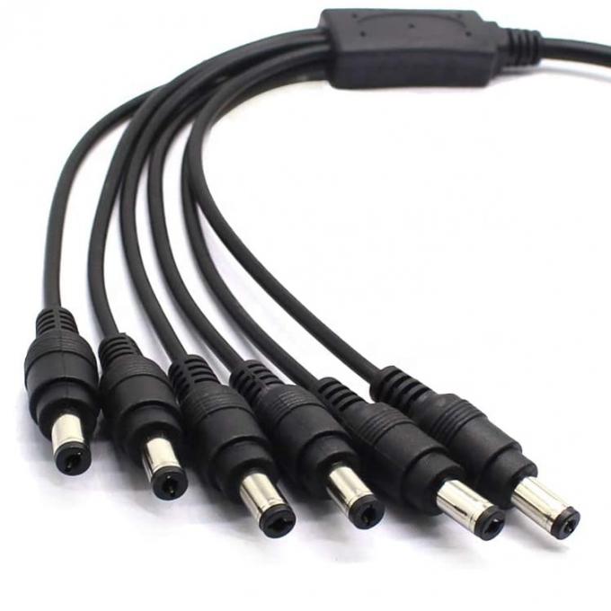 1から6つの方法 1 女性から6人の男性 5.5x2.1mm DC電源スプリッターケーブル CCTVカメラのLEDストライプ 2