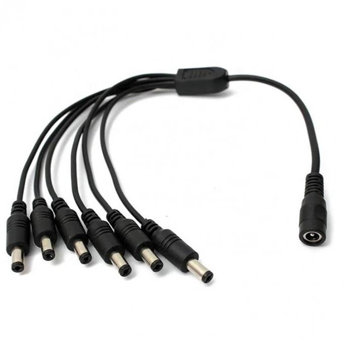 1から6つの方法 1 女性から6人の男性 5.5x2.1mm DC電源スプリッターケーブル CCTVカメラのLEDストライプ 5