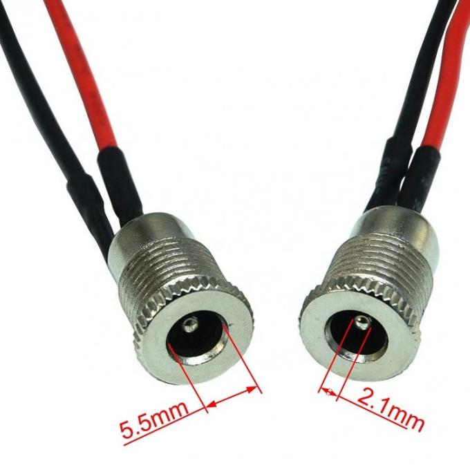 ロープ付き女性マウント DC099 バレルジャックソケット 10A 5.5x2.1mm DC電源アダプタ 缶詰のワイヤエンドケーブル 2