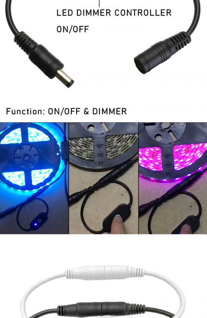 12v 24v タッチコントローラ 男性から女性 DC 5.5x2.1mmオンオフ 2