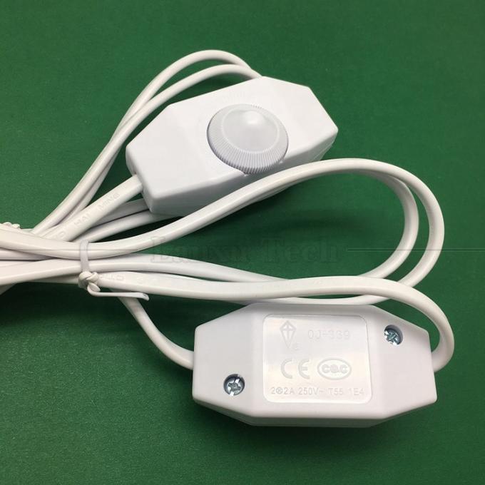 1.8m EUプラグ ON OFF LEDディマーコントローラー アダプタ AC電源延長ケーブル テーブルランプ 2