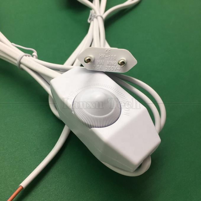 1.8m EUプラグ ON OFF LEDディマーコントローラー アダプタ AC電源延長ケーブル テーブルランプ 3