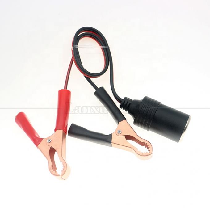12V バッテリー アリガター クリップ クランプ 車 煙草点灯器 女性 ソケット アダプター 電源ケーブル 3