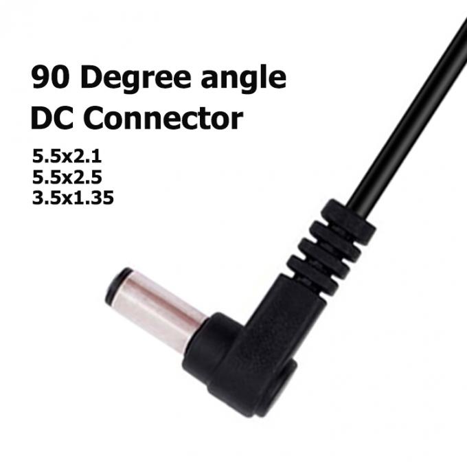 90度角 男性から女性接続器 5.5x2.1mm バレルジャック DC電源延長ケーブル 3