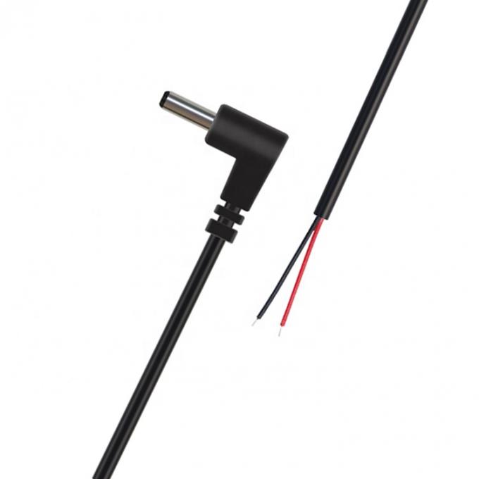パーソナライゼーション 90 度 角 DC バレル ジャック 男性 3.5x1.35mm ストリップ 缶詰状のワイヤ 尾根 裸の端ケーブル 2