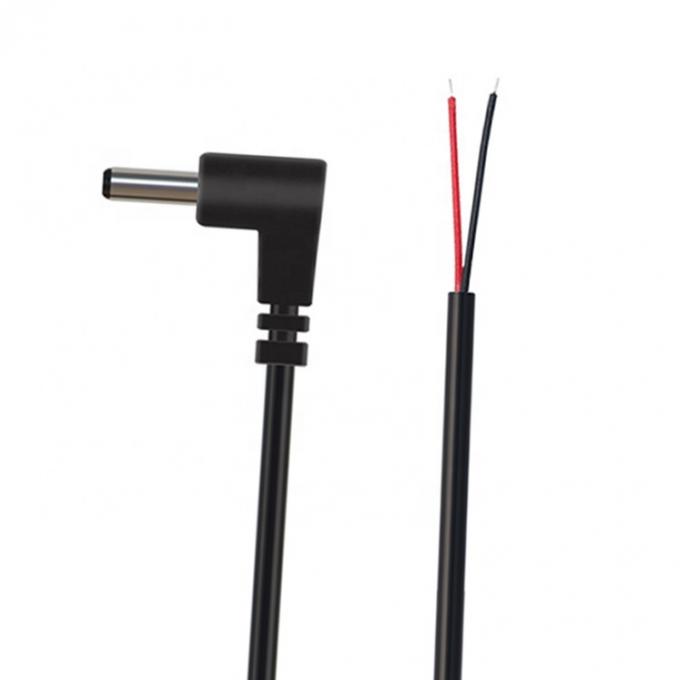 パーソナライゼーション 90 度 角 DC バレル ジャック 男性 3.5x1.35mm ストリップ 缶詰状のワイヤ 尾根 裸の端ケーブル 5