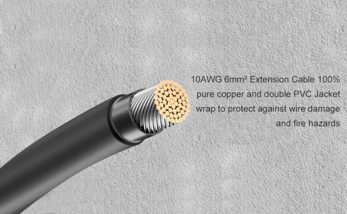 10AWG 6mm 防水太陽光ケーブル 太陽光パネルアダプター ワイヤー 女性と男性接続器を持つ太陽光延長ケーブル 3