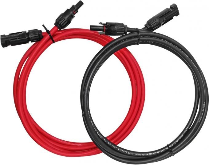 10AWG 6mm 防水太陽光ケーブル 太陽光パネルアダプター ワイヤー 女性と男性接続器を持つ太陽光延長ケーブル 1