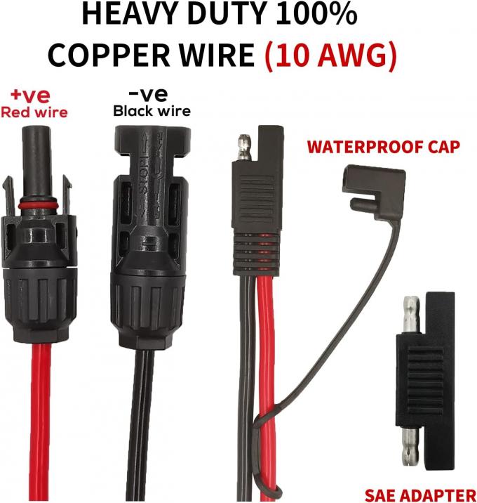 10AWG SAE ソーラーパネルアダプター延長ケーブル RVソーラーパネル接続ケーブル RVキャラバンソーラーパネル バッテリー充電 1