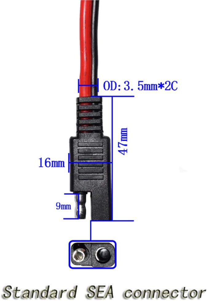 14AWG SAE DC 電源自動車コネクタケーブル Y スプリッタ 1 から 2 SAE拡張ケーブル RV キャラバン ソーラーパネル バッテリー充電 4