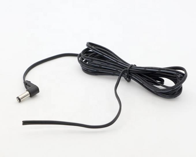 90度角 DCバレルジャック 2.1x5.5mm 男性 女性 オープンピッグテール DC電源ケーブル 1
