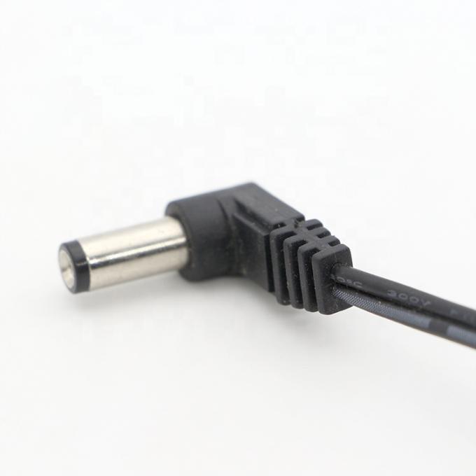 90度角 DCバレルジャック 2.1x5.5mm 男性 女性 オープンピッグテール DC電源ケーブル 3