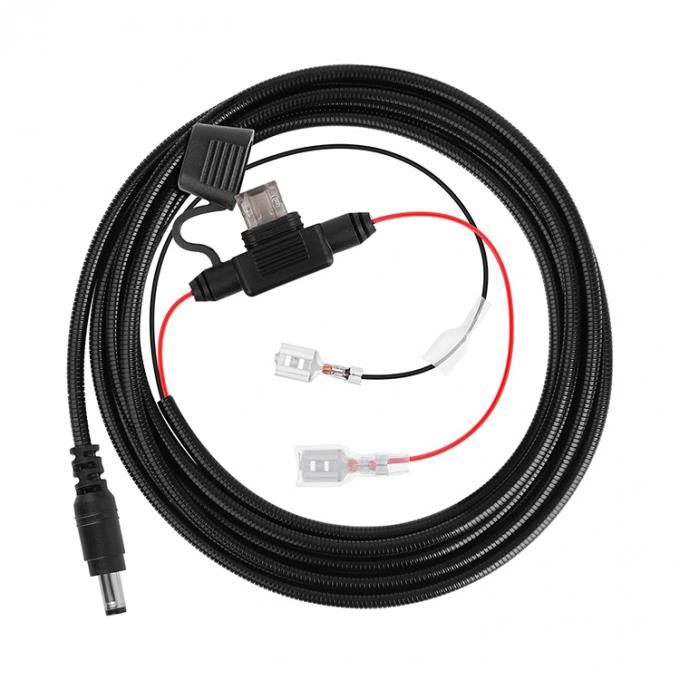 ネズミに耐える 噛みつきに耐える メタルジャケット DC 5.5x2.1mm 4.0x1.7mm to Spade Connector 電源延長ケーブル トレールカメラ 1