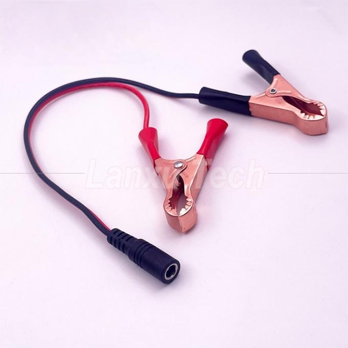 男性 女性 DC ジャックプラグ 5.5x2.1mm アリガタークリップ 車充電器 電源ケーブル 2