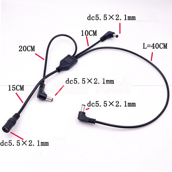 1 女性から3アングルの男性へ DCスプリッター電源延長ケーブル CCTVセキュリティカメラ 3