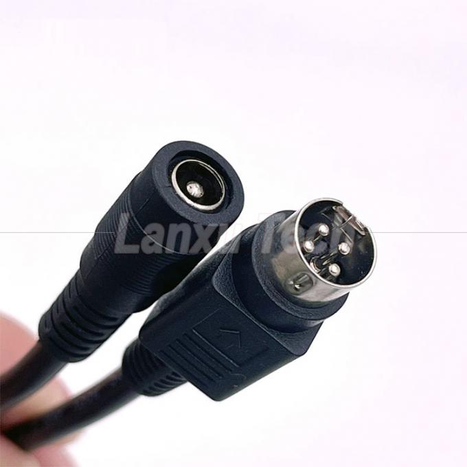 4ピン ミニ DIN から DC 女性 ジャック 5.5x2.1mm 電源延長ケーブル カメラ DVD テレビ PC バーコードプリンター 3
