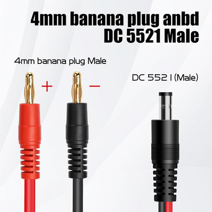 12v DC 5.5mm X 2.1mm 男性から4mm バナナプラグケーブル 4