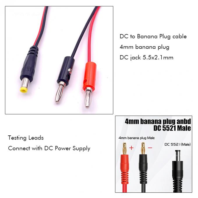12v DC 5.5mm X 2.1mm 男性から4mm バナナプラグケーブル 2