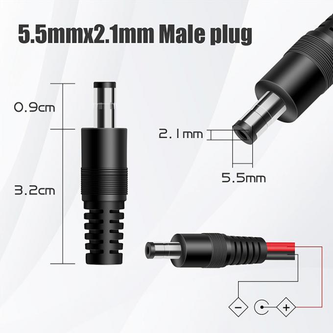 12v DC 5.5mm X 2.1mm 男性から4mm バナナプラグケーブル 3