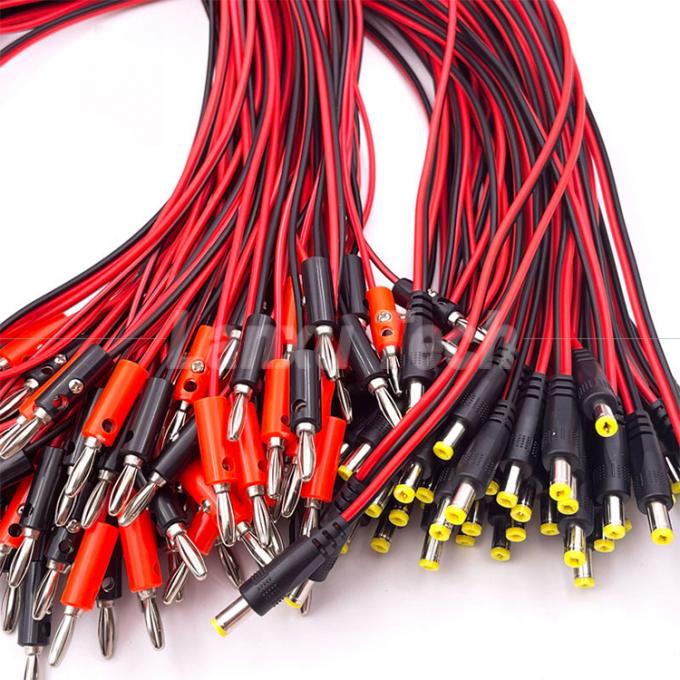 12v DC 5.5mm X 2.1mm メス・バレル ジャックから4mm バナナプラグ テストリード 電源ケーブル 4
