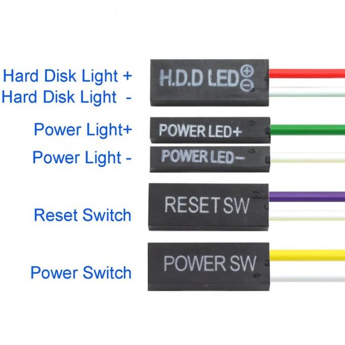 PCケース パソコン マザーボード HDD リセット ATX オンオフ ライト付き電源ケーブル 3
