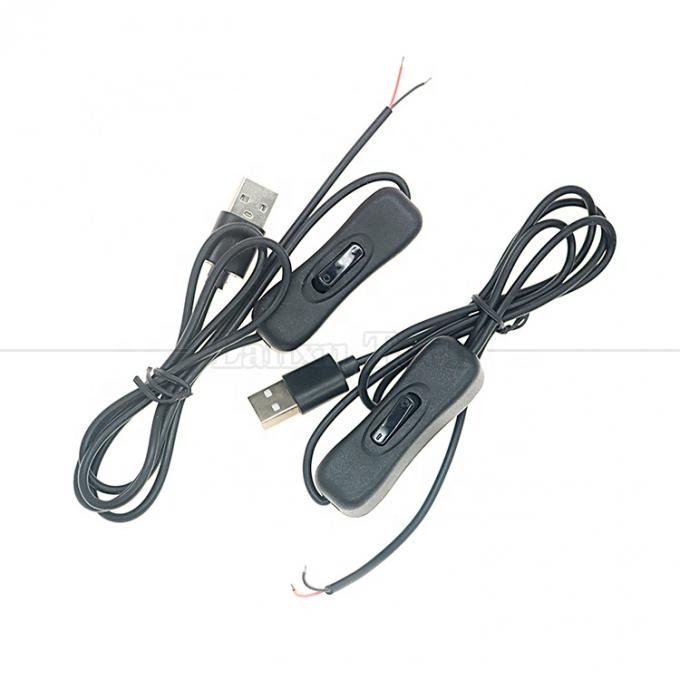 電源はオフ 1M USB A 男性から開ける 304 スイッチボタンを持つ缶詰の裸線充電ケーブル 1