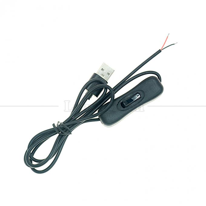 電源はオフ 1M USB A 男性から開ける 304 スイッチボタンを持つ缶詰の裸線充電ケーブル 5