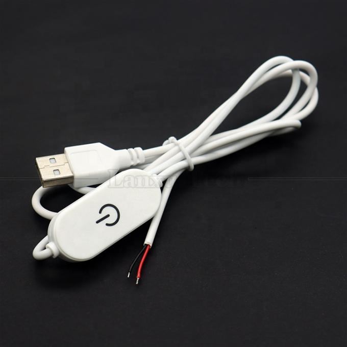 5V ステップレスタッチスイッチ USB オープンワイヤー 端末 オンオフ ディマーケーブル ライトランプ 0