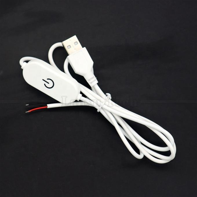 5V ステップレスタッチスイッチ USB オープンワイヤー 端末 オンオフ ディマーケーブル ライトランプ 4