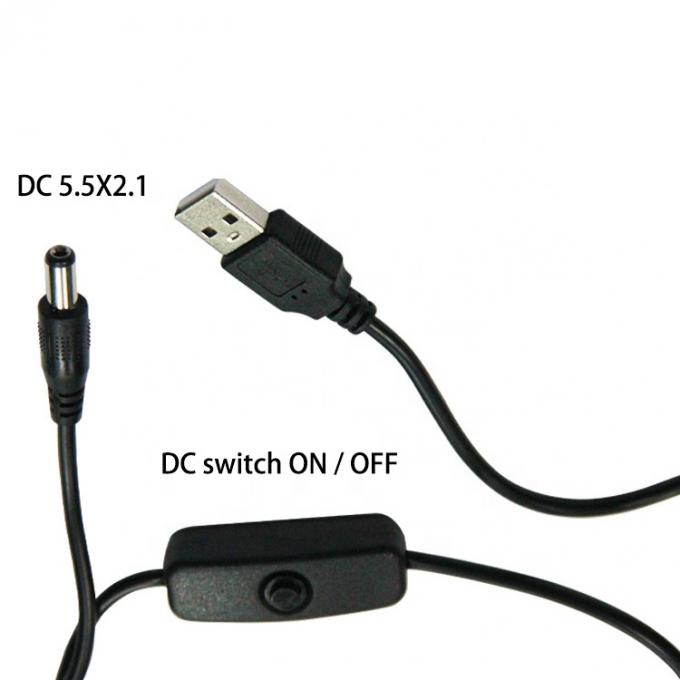 高品質の電源 ON OFF スイッチ USBからDC 5.5x2.1mm充電ケーブル 1