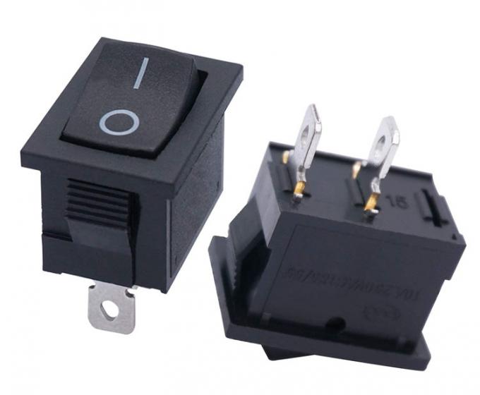 AC 6A/250V 10A/125V 黒 2ピン位置 オンオフのスナップ 1