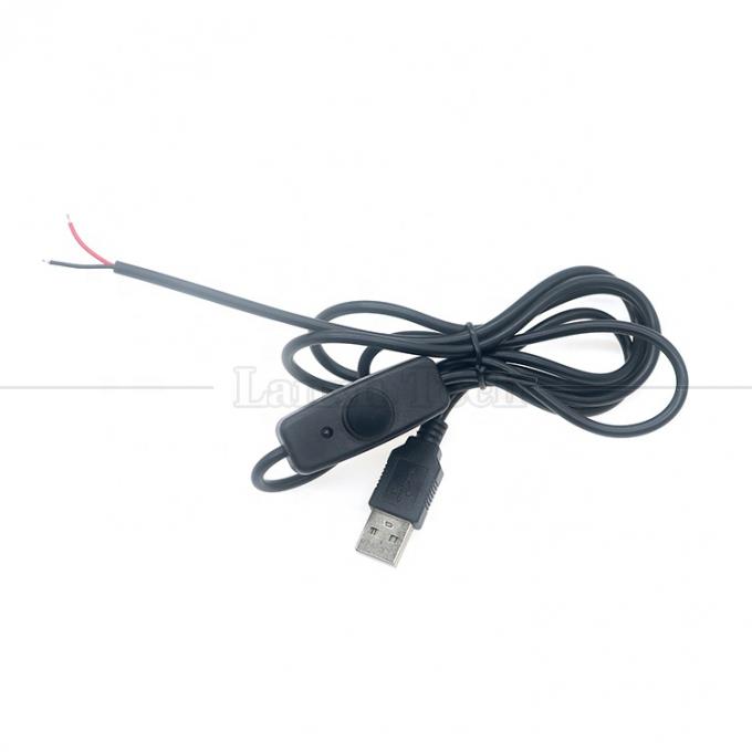 防水シリコンゴムカバー オンオフ プッシュ ボタン スイッチ 5V USB オープン 裸 2ピンのワイヤー LEDライトランプのための端ケーブル 2